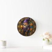 Garden Gnome with Lantern Wall Clock Ronde Klok (Huis)