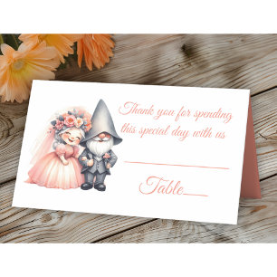 Garden Gnome Woodland Sinaasappel Trouwtafel Escor Plaatskaartje