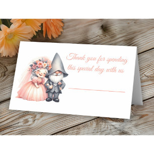 Garden Gnome Woodland Sinaasappel Trouwtafel Escor Plaatskaartje