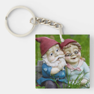 Garden Gnomen Couple AcrylSleutelhanger Sleutelhanger