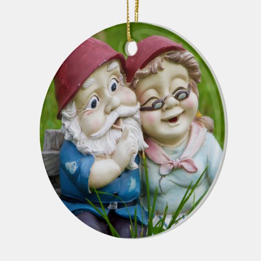 Garden Gnomen Couple Ornament Round (Links)