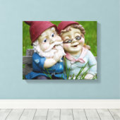 Garden Gnomes Couple Canvas Afdruk (Insitu (Houten vloer))
