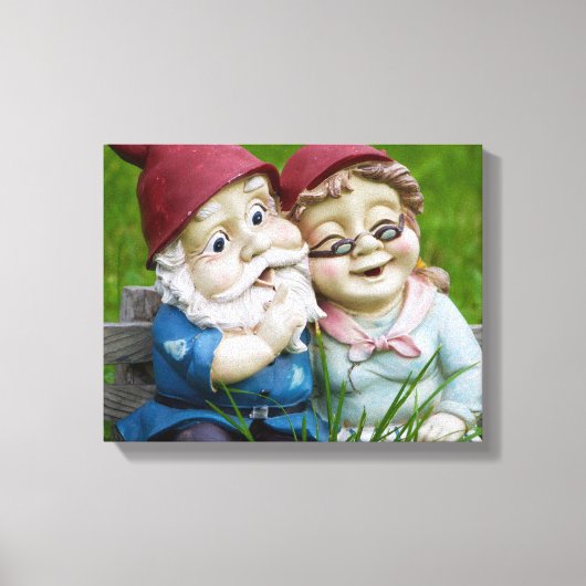 Garden Gnomes Couple Canvas Afdruk (Voorkant)