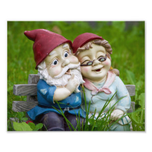 Garden Gnomes Couple Foto Afdruk
