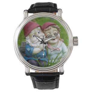 Garden Gnomes Couple Horloge