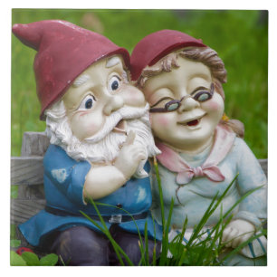 Garden Gnomes Couple Tegeltje