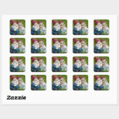 Garden Gnomes Couple Vierkante Sticker (Vel)