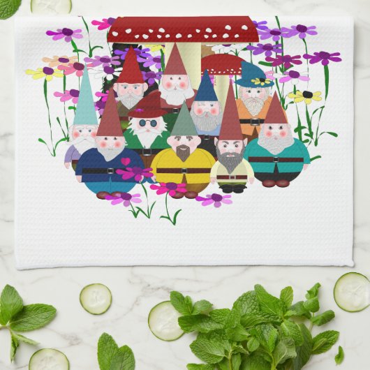 Garden Gnomes Kitchen Towel Theedoek (Gevouwen)