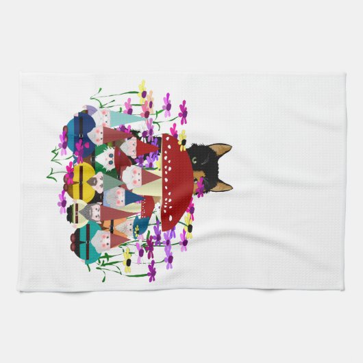 Garden Gnomes Kitchen Towel Theedoek (Horizontaal)