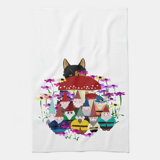 Garden Gnomes Kitchen Towel Theedoek (Verticaal)