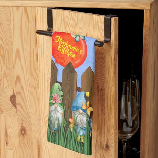 Garden Gnomes, vun kleurrijke keukenhanddoeken (Derde Gevouwen)