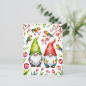 Garden Gnomes with Tropical Parrots  Briefkaart (Staand voorkant)