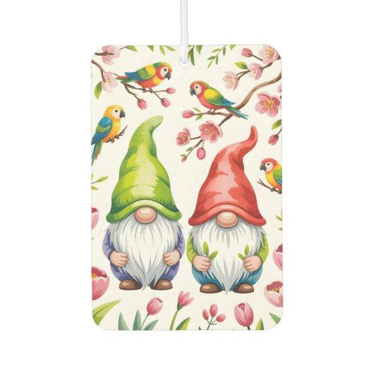 Garden Gnomes with Tropical Parrots  Luchtverfrisser (Voorkant)