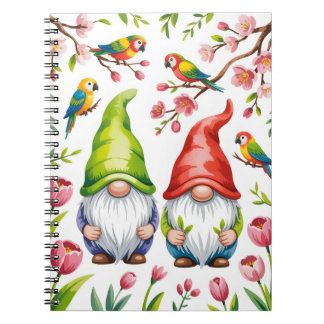 Garden Gnomes with Tropical Parrots  Notitieboek
