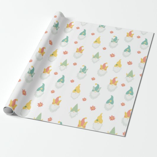 Garden Gnomes Wrapping Paper Cadeaupapier (Uitgerold)