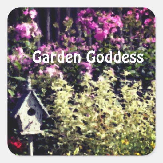 Garden Goddess Flower Garden Cute Vierkante Sticker (Voorkant)
