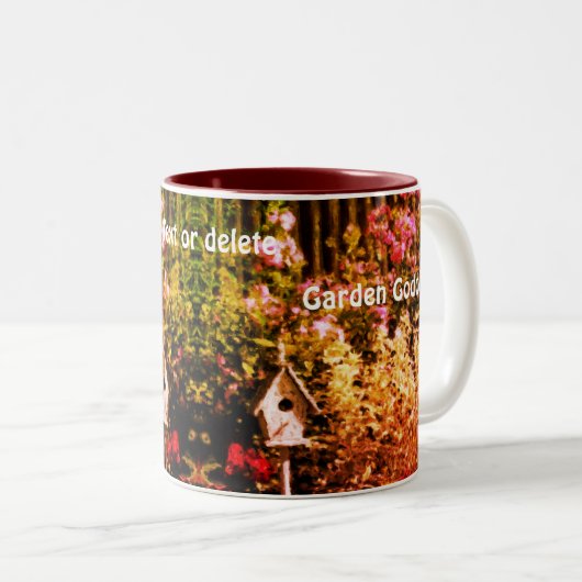 Garden Goddess Flower Garden Persoonlijk Tweekleurige Koffiemok (Voorkant rechts)