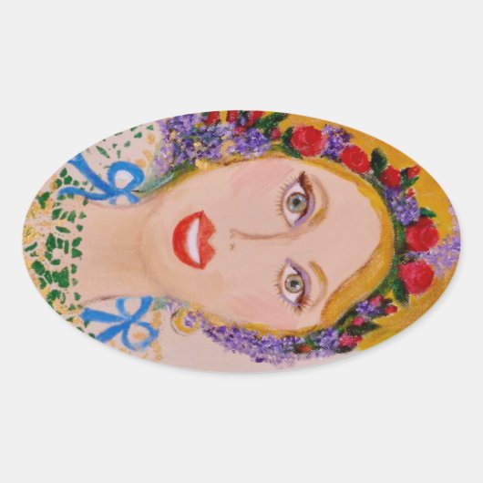 Garden Goddess Ovale Sticker (Voorkant)