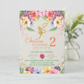 Garden Golden Fairy Birthday of Shower Invitation Kaart (Staand voorkant)