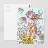Garden Goyle Gargoyle Fairy Nymph Fantasy Art Briefkaart (Voorkant / Achterkant)