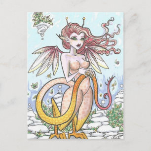 Garden Goyle Gargoyle Fairy Nymph Fantasy Art Briefkaart