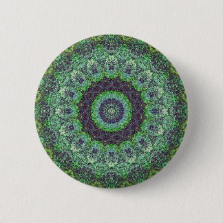 Garden Green Abstract Mandala Ronde Button 5,7 Cm