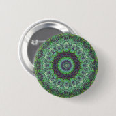Garden Green Abstract Mandala Ronde Button 5,7 Cm (Voorkant /achterkant)