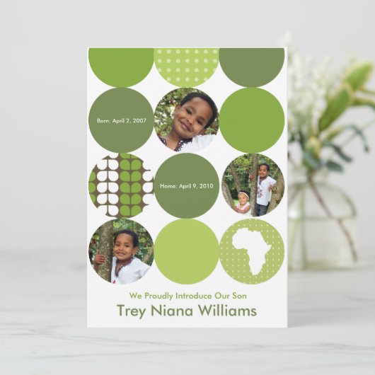 Garden Green Circles Aankondiging (Staand voorkant)