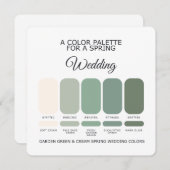 Garden Green & Cream Spring Wedding Palette Card Kaart (Voorkant / Achterkant)