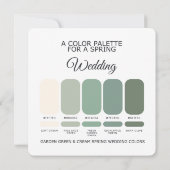 Garden Green & Cream Spring Wedding Palette Card Kaart (Achterkant)