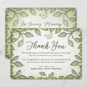 Garden Green laat sympathie overDank u Butterfly Bedankkaart (Voorkant / Achterkant)