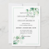 Garden Green Watercolor Eucalyptus Leaves Wedding Kaart (Voorkant)