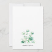 Garden Green Watercolor Eucalyptus Leaves Wedding Kaart (Achterkant)