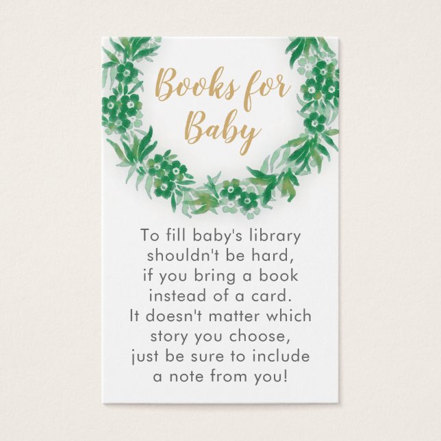Garden Greenery Baby shower Boek Aanvraag Kaart (Voorkant)