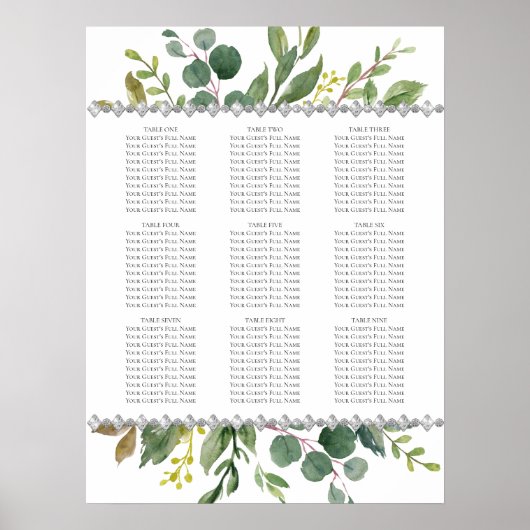Garden Greenery Boho Eucalyptus Mint Seatrix Poster (Voorkant)