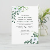 Garden Greenery Elegant Wedding Invitation Kaart (Staand voorkant)