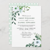 Garden Greenery Elegant Wedding Invitation Kaart (Voorkant / Achterkant)