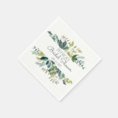 Garden Greenery Gepersonaliseerde Papieren servet (Hoek)