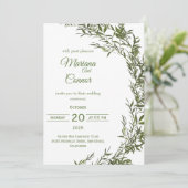 Garden Greenery Waterverf Uitnodiging voor een bru (Staand voorkant)