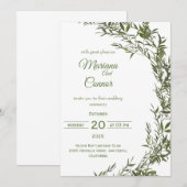 Garden Greenery Waterverf Uitnodiging voor een bru (Voorkant / Achterkant)