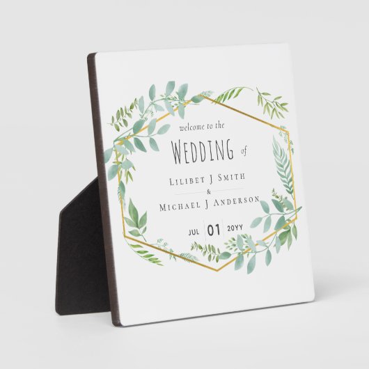 Garden Greenery Wedding Fotoplaat (Voorkant)