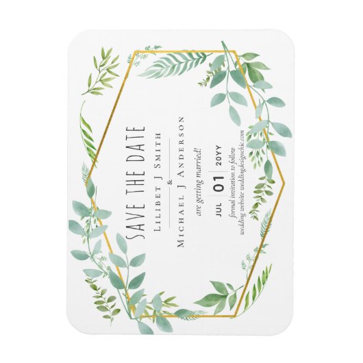 Garden Greenery Wedding Magneet (Verticaal)