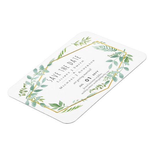 Garden Greenery Wedding Magneet (Linkerzijde)