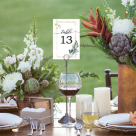 Garden Greens Gold Greenery Wedding Table Numbers Kaart