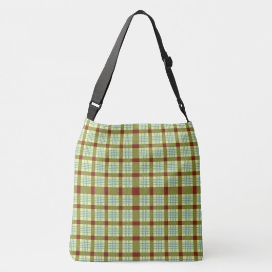 "GARDEN GREENS" Irish Plaid en controleert Canvas Crossbody Tas (Achterkant)