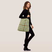 "GARDEN GREENS" Irish Plaid en controleert Canvas Crossbody Tas (Op model)