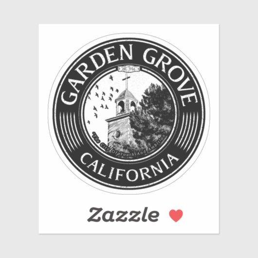 GARDEN GROVE CALIFORNIA - STAD VAN GARDEN GROVE CA STICKER (Vel)
