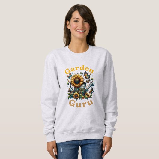 Garden Guru Watering Can Garden Ash Sweatshirt (Voorkant volledig)