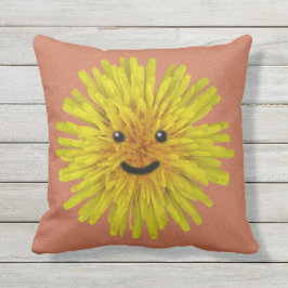 Garden Happy Yellow Dandelion Flower 2 in 1 Buitenkussen