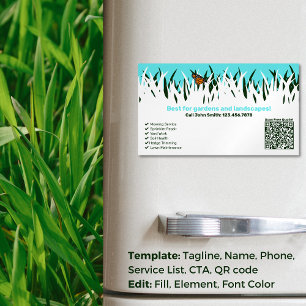 🌿🦋Garden Health: Professionele grasverzorging Magnetisch Visitekaartje